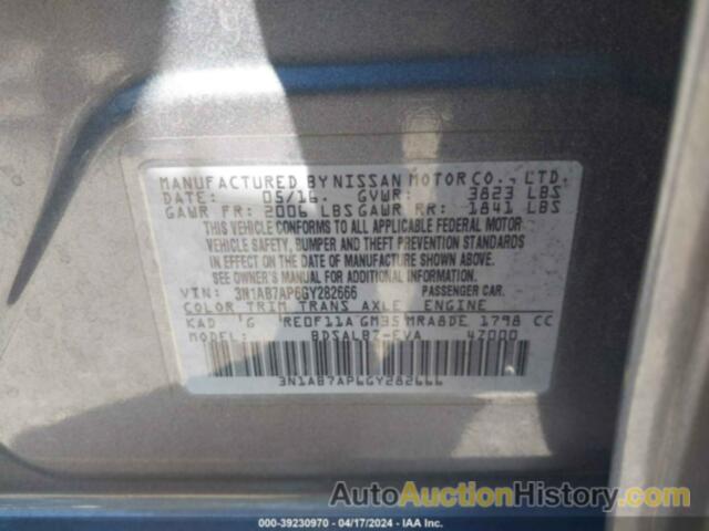 NISSAN SENTRA S, 3N1AB7AP6GY282666