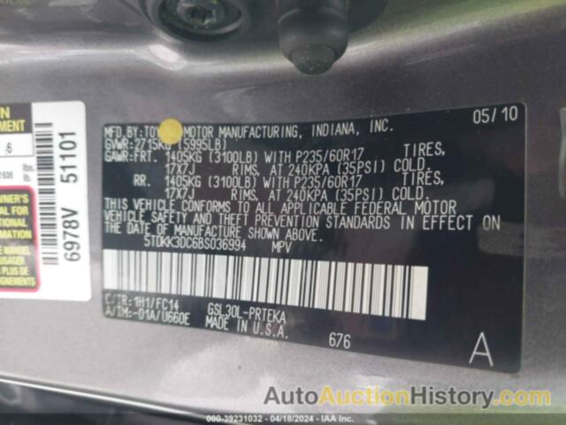 TOYOTA SIENNA LE V6, 5TDKK3DC6BS036994