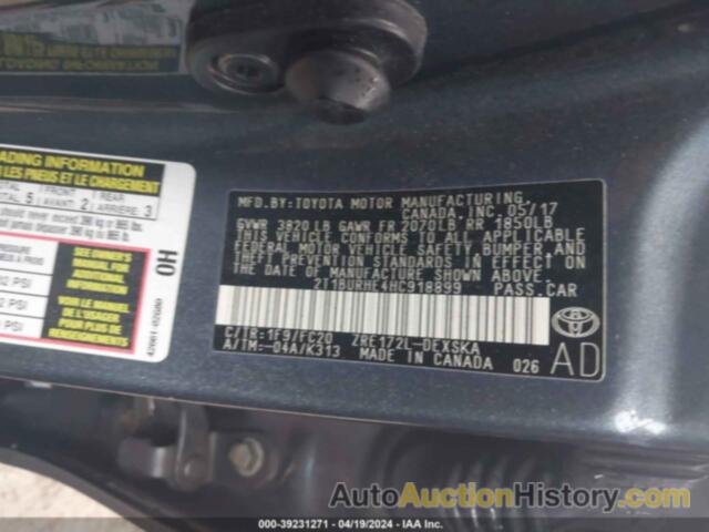 TOYOTA COROLLA SE, 2T1BURHE4HC918899