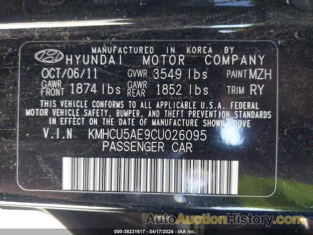 HYUNDAI ACCENT SE, KMHCU5AE9CU026095