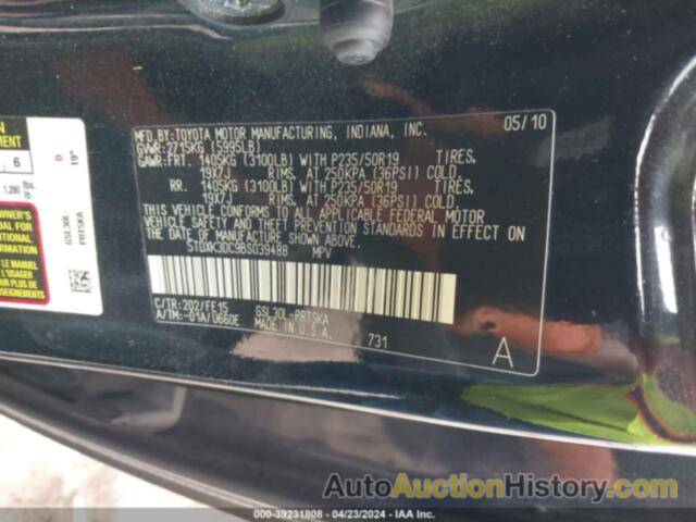 TOYOTA SIENNA SE, 5TDXK3DC9BS039488