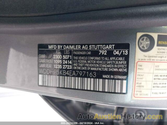 MERCEDES-BENZ E 350, WDDHF5KB4EA797163