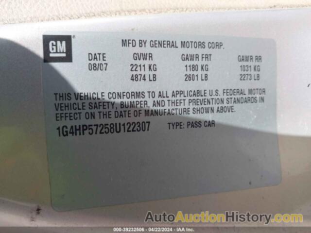 BUICK LUCERNE CX, 1G4HP57258U122307