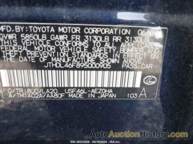 LEXUS LS 460 L, JTHDL46F895000905