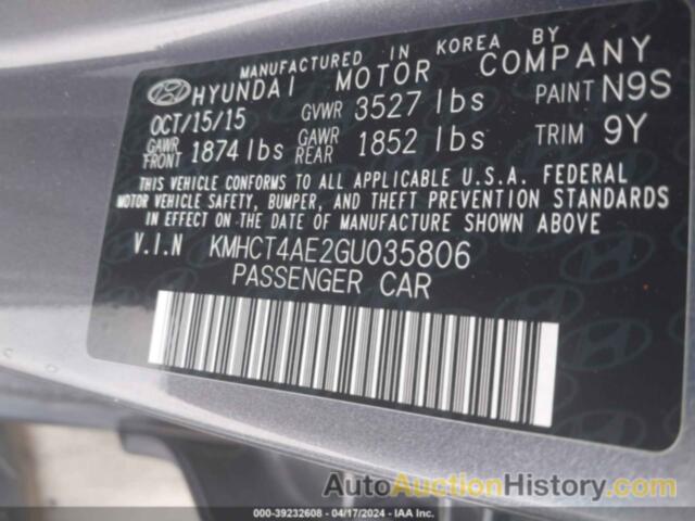 HYUNDAI ACCENT SE, KMHCT4AE2GU035806