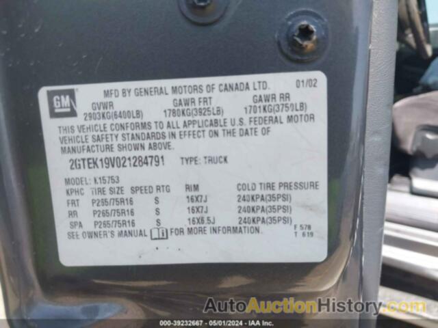 GMC SIERRA 1500 SLE, 2GTEK19V021284791