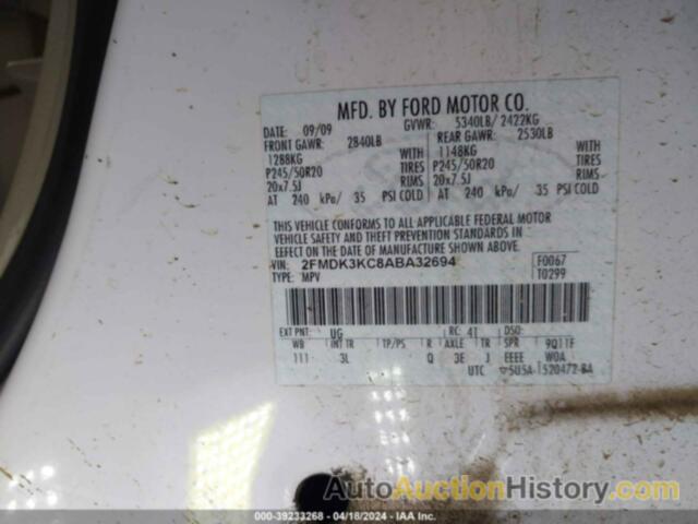 FORD EDGE LIMITED, 2FMDK3KC8ABA32694