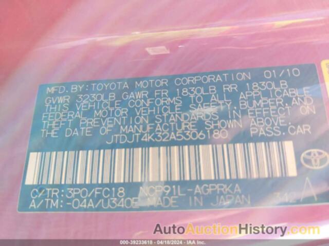 TOYOTA YARIS, JTDJT4K32A5306180