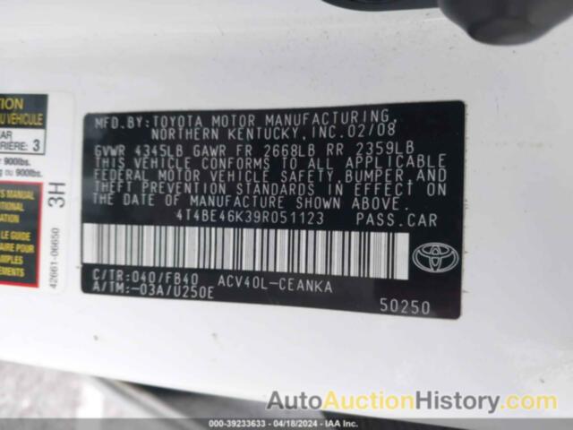 TOYOTA CAMRY LE, 4T4BE46K39R051123