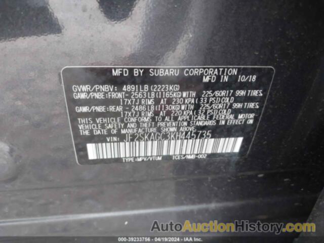 SUBARU FORESTER PREMIUM, JF2SKAGC3KH445735