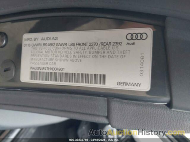 AUDI A4 2.0T PREMIUM, WAUGNAF47HN004901