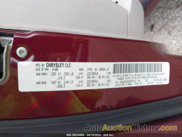 CHRYSLER TOWN & COUNTRY TOURING, 2A8HR54P28R779716