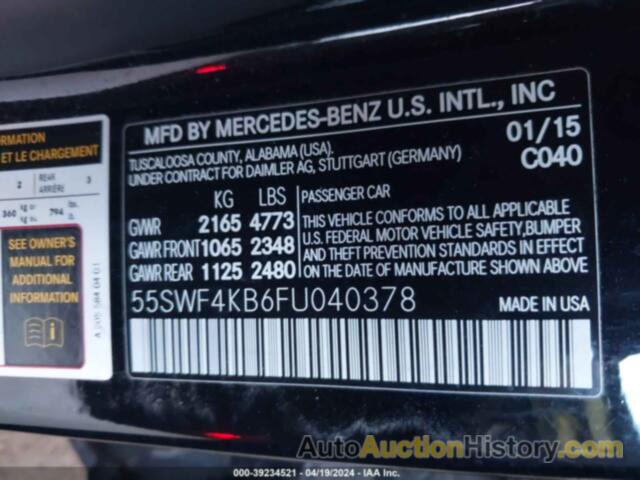 MERCEDES-BENZ C 300 4MATIC/LUXURY 4MATIC/SPORT 4MATIC, 55SWF4KB6FU040378