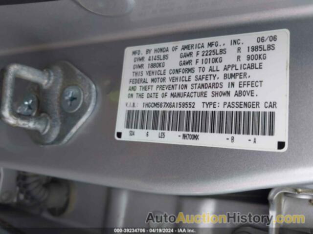 HONDA ACCORD 2.4 EX, 1HGCM567X6A159552