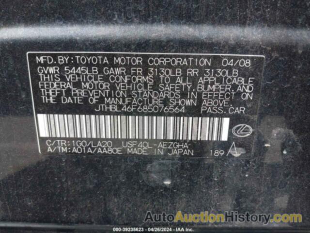 LEXUS LS 460, JTHBL46F685076564