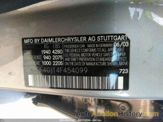 MERCEDES-BENZ C 230 KOMPRESSOR SPORT/SPORT, WDBRF40J14F454099