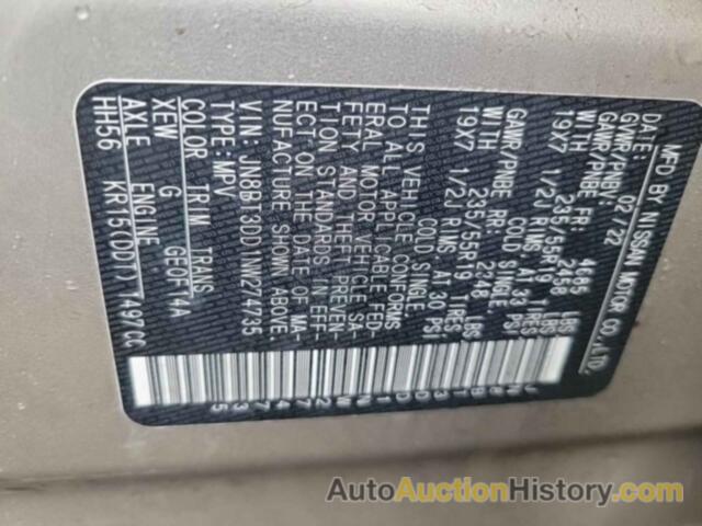 NISSAN ROGUE PLATINUM, JN8BT3DD1NW274735