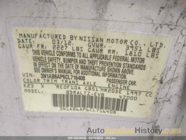 NISSAN SENTRA 2.0 SR, 3N1AB6AP6CL716408