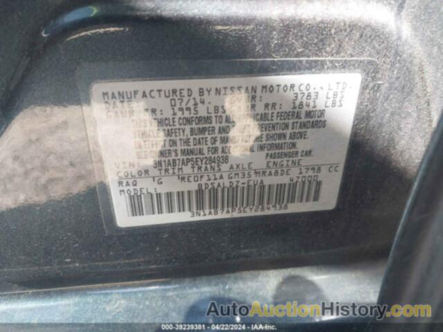 NISSAN SENTRA SV, 3N1AB7AP5EY284938