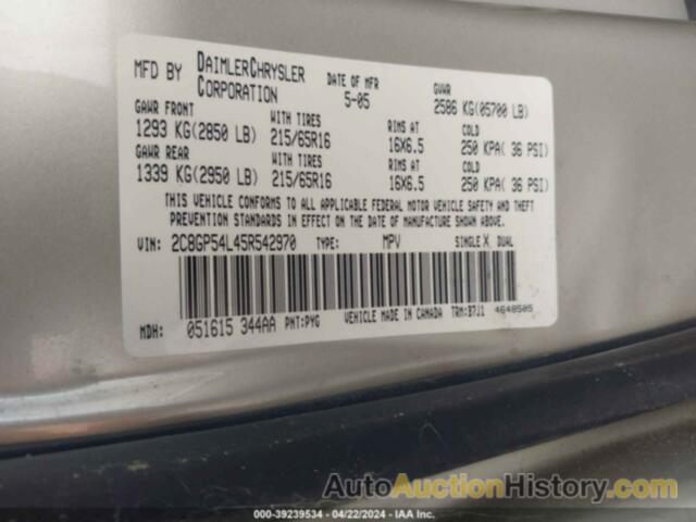 CHRYSLER TOWN & COUNTRY TOURING, 2C8GP54L45R542970