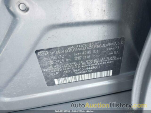 HYUNDAI SONATA GLS, 5NPEB4AC3CH448661