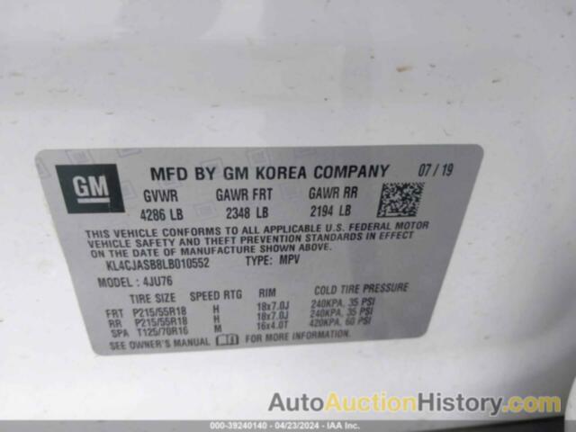 BUICK ENCORE FWD PREFERRED, KL4CJASB8LB010552