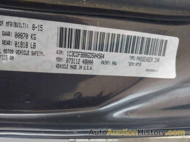 DODGE DART SXT, 1C3CDFBB8GD504564