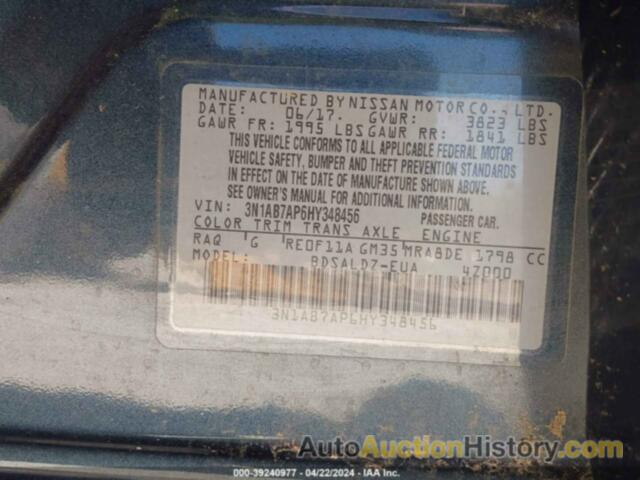 NISSAN SENTRA SV, 3N1AB7AP6HY348456