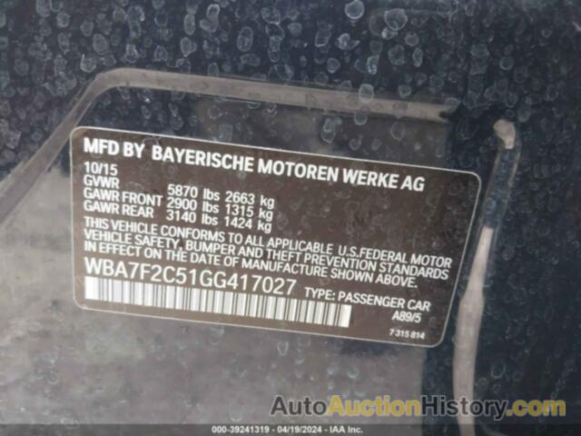 BMW 750 XI, WBA7F2C51GG417027