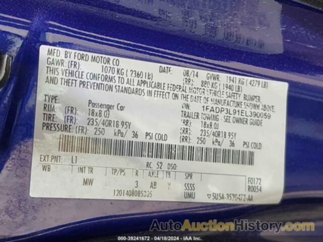 FORD FOCUS ST, 1FADP3L91EL390059