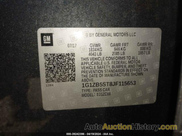 CHEVROLET MALIBU 1LS, 1G1ZB5ST8JF115653