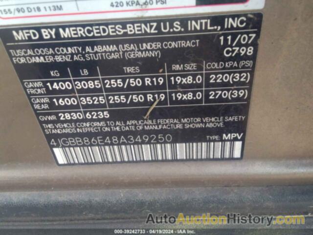 MERCEDES-BENZ ML 350 4MATIC, 4JGBB86E48A349250