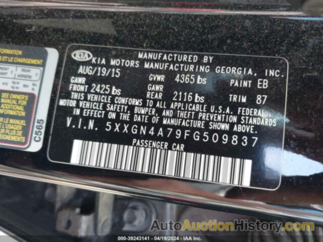 KIA OPTIMA EX, 5XXGN4A79FG509837