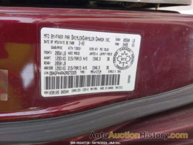 DODGE GRAND CARAVAN SPORT, 2B4GP44R42R673325