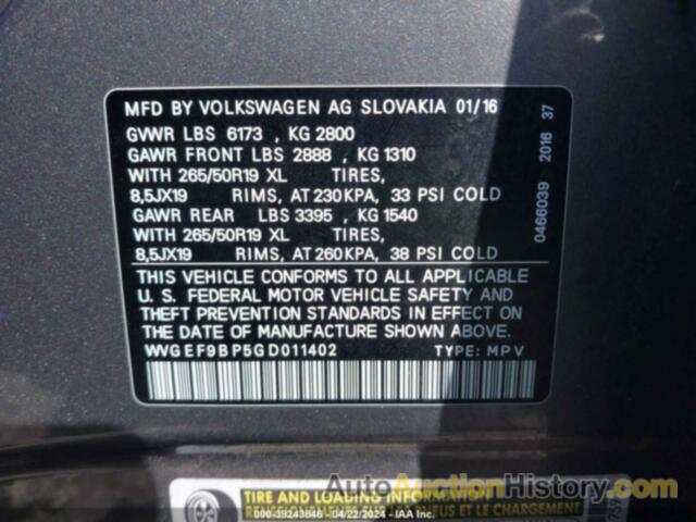 VOLKSWAGEN TOUAREG VR6 LUX, WVGEF9BP5GD011402