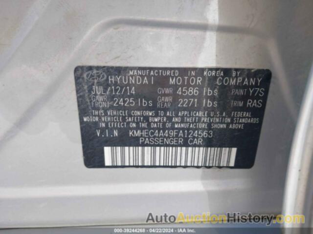 HYUNDAI SONATA HYBRID LIMITED, KMHEC4A49FA124563