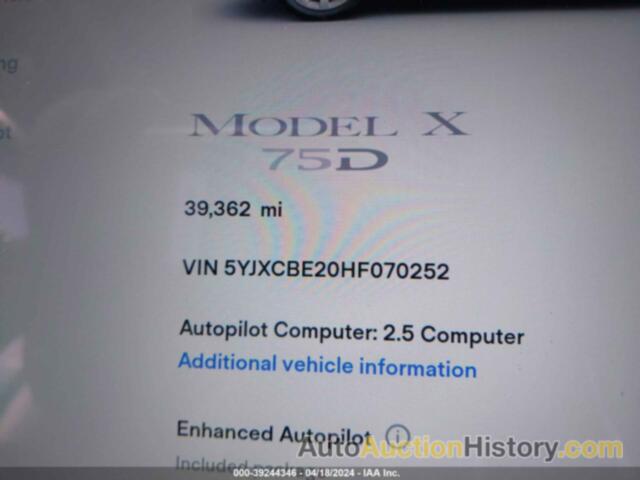 TESLA MODEL X 100D/75D/90D, 5YJXCBE20HF070252