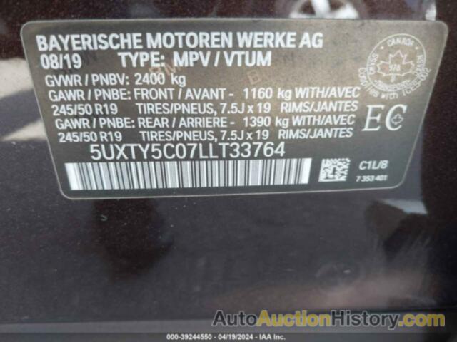 BMW X3 XDRIVE30I, 5UXTY5C07LLT33764