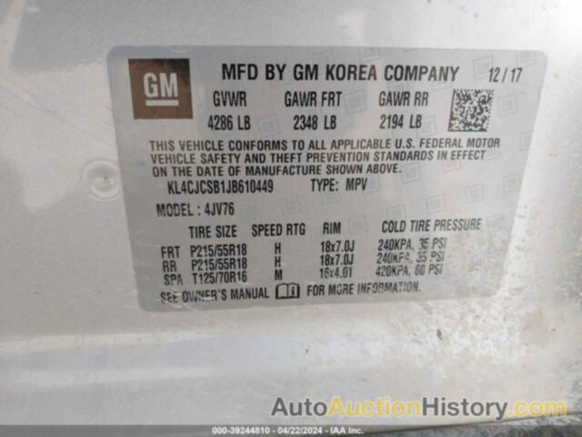 BUICK ENCORE ESSENCE, KL4CJCSB1JB610449