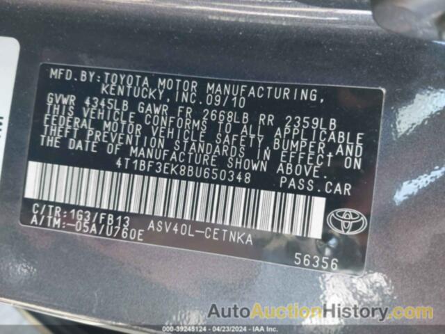 TOYOTA CAMRY LE, 4T1BF3EK8BU650348