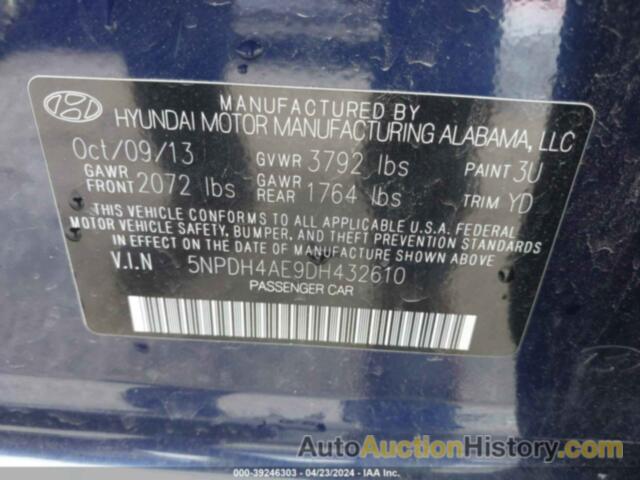 HYUNDAI ELANTRA GLS, 5NPDH4AE9DH432610