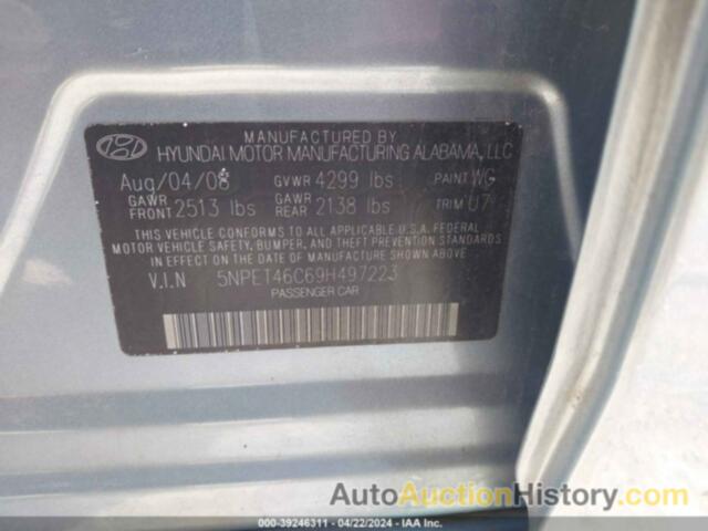 HYUNDAI SONATA GLS, 5NPET46C69H497223