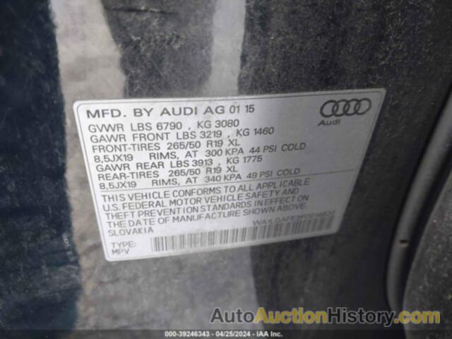 AUDI Q7 PREMIUM PLUS, WA1LGAFE3FD014620