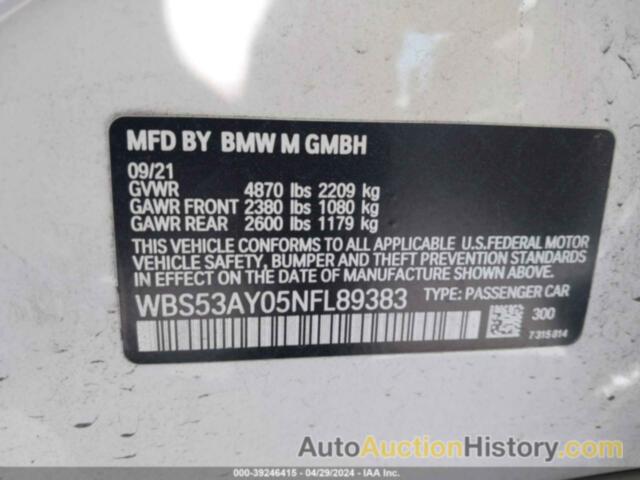 BMW M3 SEDAN, WBS53AY05NFL89383