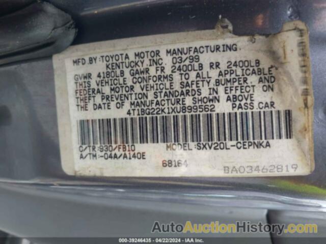 TOYOTA CAMRY LE, 4T1BG22K1XU899562