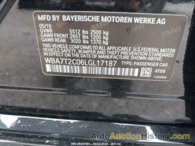 BMW 740I, WBA7T2C06LGL17187