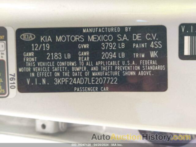 KIA FORTE FE/LXS, 3KPF24AD7LE207722