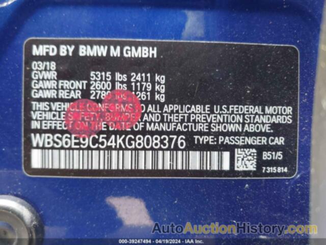 BMW M6 GRAN COUPE, WBS6E9C54KG808376