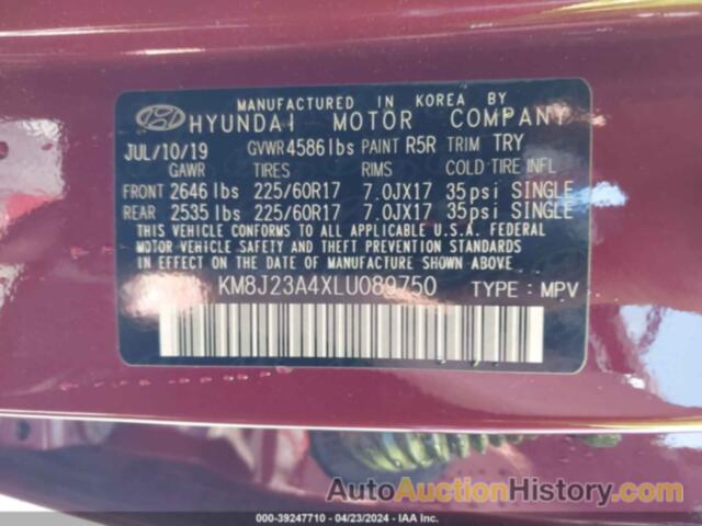 HYUNDAI TUCSON SE, KM8J23A4XLU089750