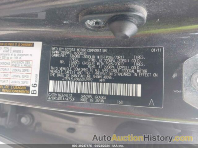 TOYOTA 4RUNNER SR5 V6, JTEBU5JRXB5053992